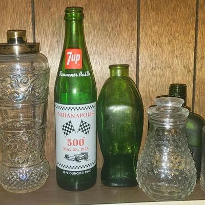 Vintage 7Up Bottle Collection – Includes Rare Indianapolis 500 Souvenir