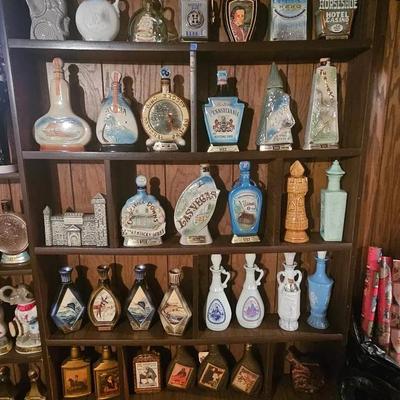 Large Lot of Vintage Jim Beam & Avon Decanters w/ Collectible Bottles
