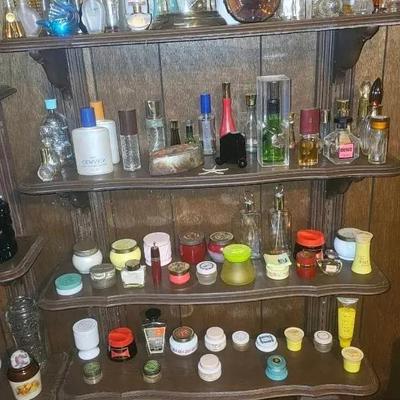 Vintage Hand-Painted Ceramic Cookie Jar & Perfume Bottle Collection & Shatz Clock