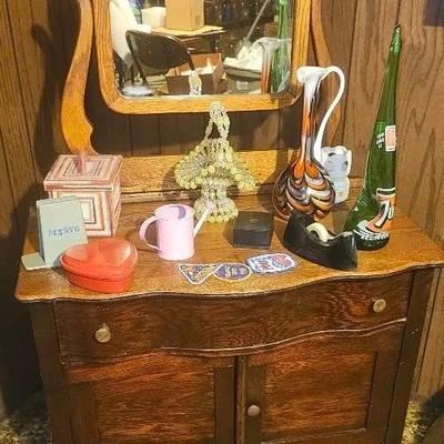 Vintage Oak Dresser with Mirror