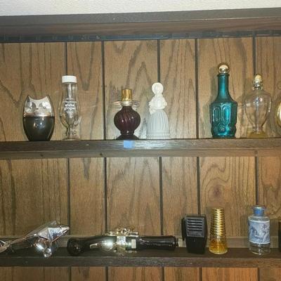 Vintage Avon & Collectible Cologne Bottle Shelf Lot