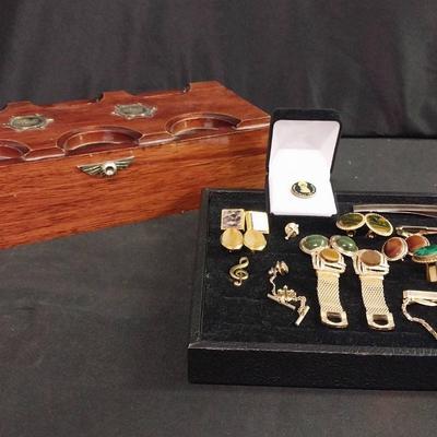 NB222 - Men's Jewelry Box, Tie Tacks and Cufflinks