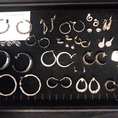 DW258 - collection of Metal Tone Costume Pierced Earrings