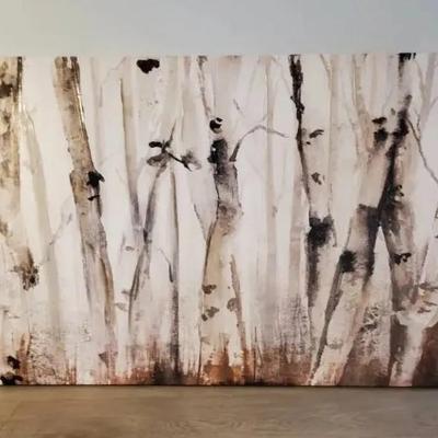 Large Painting of Birch Trees