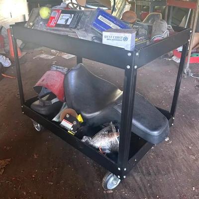 Mystery Lot of Auto Shop Items with Cart