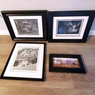 (4) Black & White Prints (1 Signed)