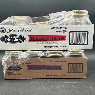 (1) Full Pack Of 8oz Canning Jars & (3) 16oz Canning Jars
