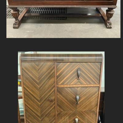 Art Deco Waterfall Style Wardrobe and Ed Roos Company Cedar Chest 