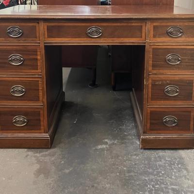 Vintage 9 Drawer Pedestal Desk