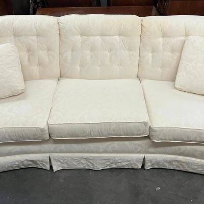 White Upholstered Traditional Style Sofa