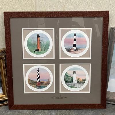 P. Buckley Moss Lighthouse Print and Misc Artwork