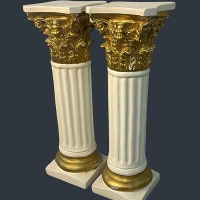 Ornate Plaster Column Plant Stands/Pedestals - 