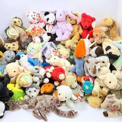TY Beanie Babies & Assorted Animal & Bird Toys – 50+ Items, Some From The 90s