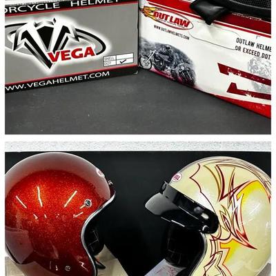 Motorcycle Helmets – Vega, Out Law, Bell Custom 500 (4 Helmets)