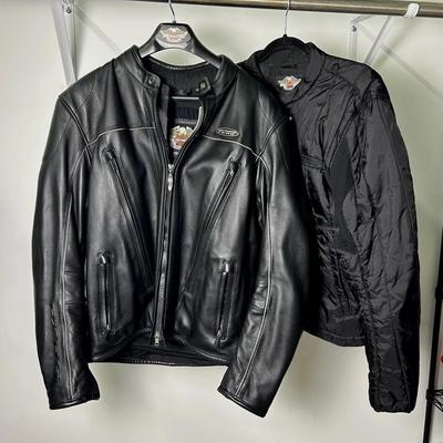 Harley Davidson FXRG Motorcycle Leather Jacket & Liner - Size L