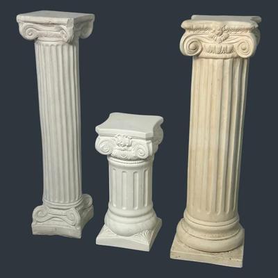 Plaster Column Plant Stands/Pedestals - 20-36” Tall