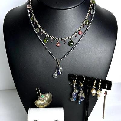 Sterling Silver Pearl & Beaded Jewelry - Necklaces 16” L 