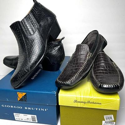 Giorgio Brutini Snake Skin Boots & Tommy Bahama Loafers - Size 8.5 Mens 