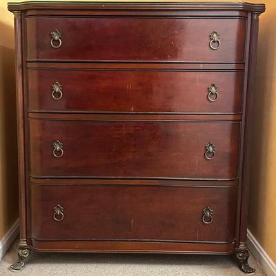 Chest Of Drawers With Glass Topper - 36x28x39”