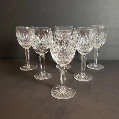 Waterford Crystal “Lismore” White Wine Glasses 6.5” Tall