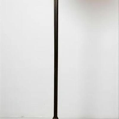 Art Deco Floor Lamp With Glass Shade & Onyx Base - 66” Tall