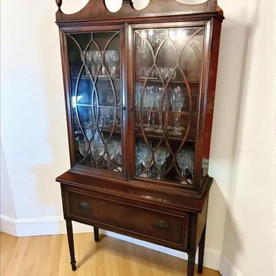 Vintage China Cabinet 36x16x73”