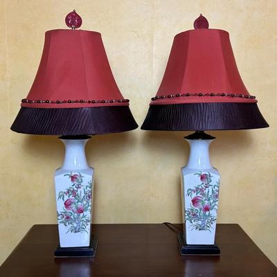 Asian Lamp Pair - 28” Tall