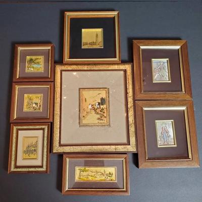 Italian Framed Miniatures, Some 800 Silver - 3.5x3.5” To 7.5x7”