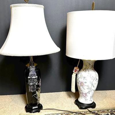 Asian Style Table Lamps - 27 & 29” Tall