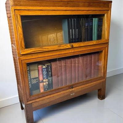 Globe Wernicke Oak Barrister Bookcase – 33 x 13 x 38”