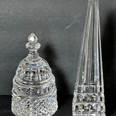 Waterford Crystal Capitol Dome 5” & Obelisk/Washington Monument 7.5” Paperweights