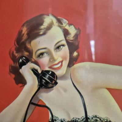 Vintage Pin-Up “Telephone Girl” by F. Sondey