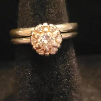 10k White Gold Vintage Wedding Set