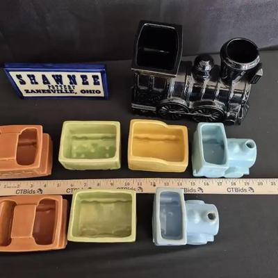 Vintage Shawnee Pottery Ceramic Train Set