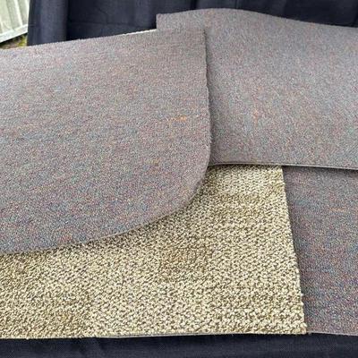 Large Lot of Vintage Carpet Tiles - Assorted Colors & Textures