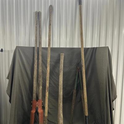 Lot of 5 Vintage Long-Handled Garden and Yard Tools