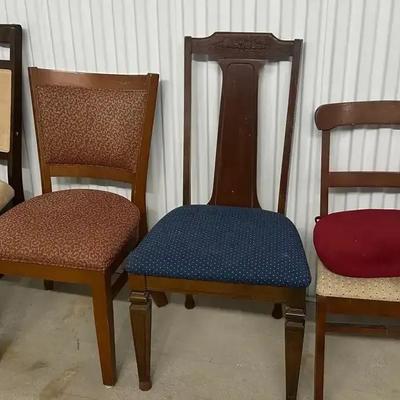 Lot of 6 Vintage Dining Chairs - Mix and Match Upholstery and Styles