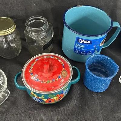 Rustic Kitchen & Servingware Lot