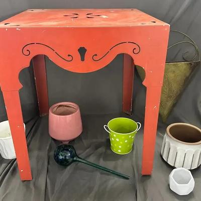 Side Table, Planters, Pots, and Home Decor