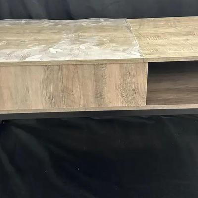 Modern Rustic Living Room Set - Lift-Top Coffee Table and Cube Shelf