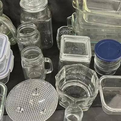Large Lot of Glass Kitchenware and Food Storage Containers