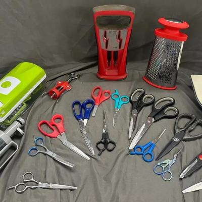 Kitchen Gadget Lot: Shears, Grater, Scale & More