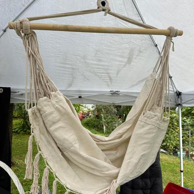 Large Hanging Canvas Chair Hammock Swing - Outdoor Patio or Porch
