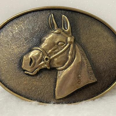 Vintage “BTS” Brass Horse Head Buckle