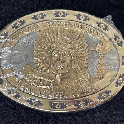 1994 Cheyenne- Arapaho Celebration Gold and Silver Plate Buckle