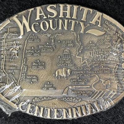 Washita County Centennial Belt Buckle #1