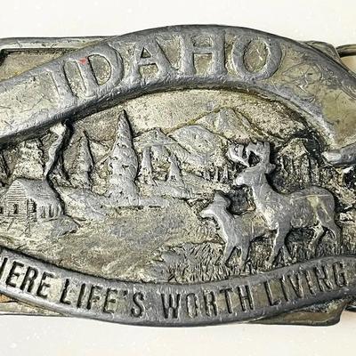 “Siskiyou Buckle Co” Vintage Pewter Idaho Buckle