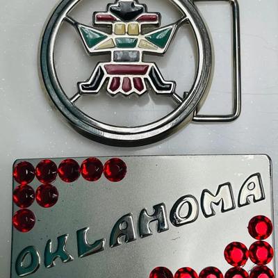 “Oklahoma” and “Thunderbird” Buckles