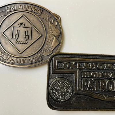 Oklahoma Highway Patrol and Army National Guard Buckles