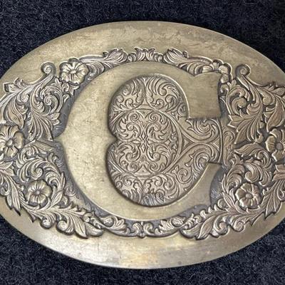 “Award Design Medals” Brass Letter ‘C’ Buckle 